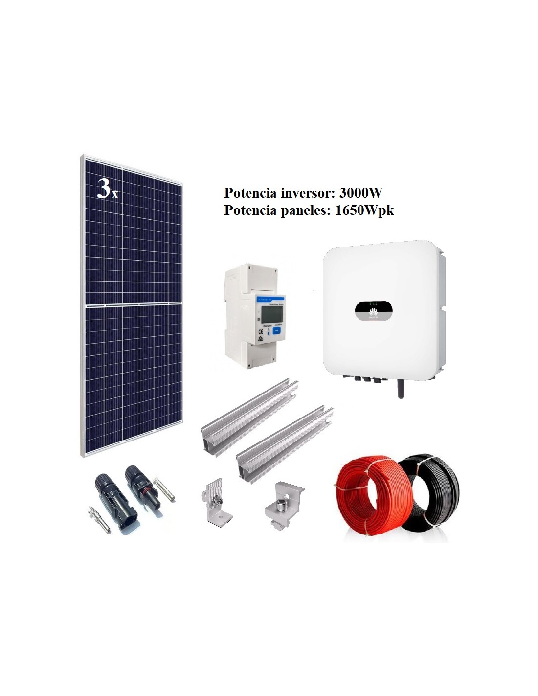 Kit solar autoconsumo 3000W 11000WhDía