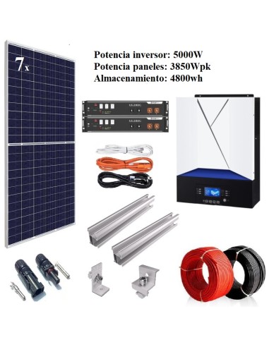 KIT AISLADA-5000W-4950wpk-7200wh litio