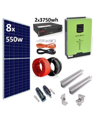 Kit Solar Aislada 5000w 48V 7500wh litio