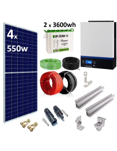 Kit Solar Aislada 3000w 24V 7200wh plomo estacionaria