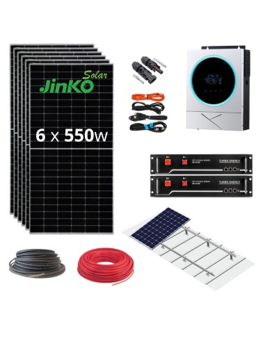 Kit Solar Aislada Litio Pylontech 5600w 48V 16.5kwh/día (Premontado)