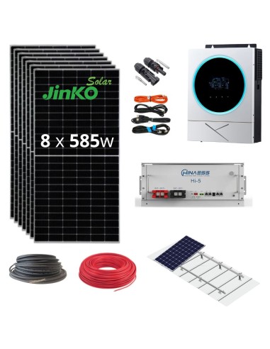 Kit Solar Aislada 5600w|23.4kwh/dia|5.12kw litio